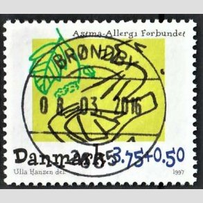 FRIMRKER DANMARK | 1997 - AFA 1146 - Astma-Allergi Forbundet - 3,75 + 0,50 Kr. flerfarvet - Pragt Stemplet