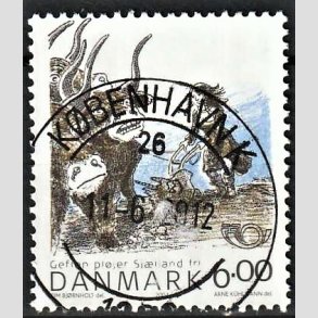 FRIM�RKER DANMARK | 2004 - AFA 1385 - Gefion - 6,00 Kr. flerfarvet - Pragt Stemplet