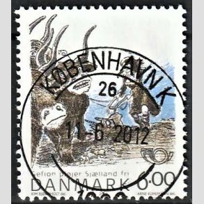 FRIM�RKER DANMARK | 2004 - AFA 1385 - Gefion - 6,00 Kr. flerfarvet - Pragt Stemplet