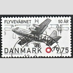 FRIMRKER DANMARK | 2000 - AFA 1264 - Flyvevbnet 50 r. - 9,75 Kr. sort/rd - Pragt Stemplet