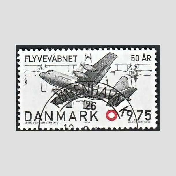 FRIMRKER DANMARK | 2000 - AFA 1264 - Flyvevbnet 50 r. - 9,75 Kr. sort/rd - Pragt Stemplet