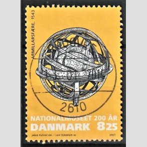 FRIM�RKER DANMARK | 2007 - AFA 1503 - Nationalmuseet 200 �r - 8,25 Kr. flerfarvet - Pragt Stemplet