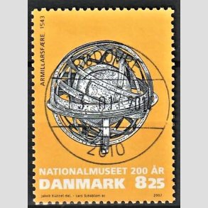 FRIM�RKER DANMARK | 2007 - AFA 1503 - Nationalmuseet 200 �r - 8,25 Kr. flerfarvet - Pragt Stemplet