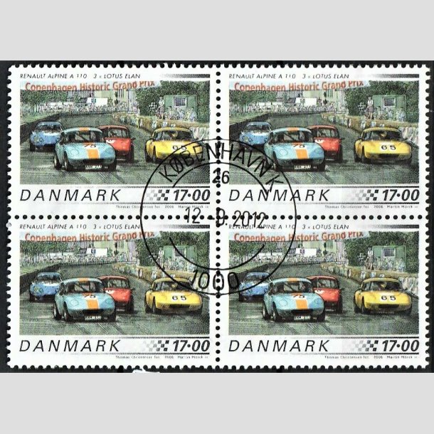 FRIMRKER DANMARK | 2006 - AFA 1473 - Klassiske racerbiler - 17,00 Kr. Lotus Elan i 4-blok - Pragt Stemplet