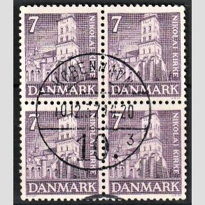 FRIMRKER DANMARK | 1936 - AFA 230 - Reformationen - 7 re violet i 4-blok - Pragt Stemplet