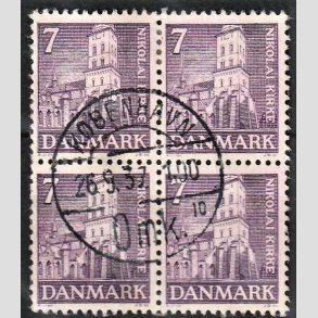 FRIMRKER DANMARK | 1936 - AFA 230 - Reformationen - 7 re violet i 4-blok - Pragt Stemplet