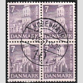 FRIMRKER DANMARK | 1936 - AFA 230 - Reformationen - 7 re violet i 4-blok - Pragt Stemplet