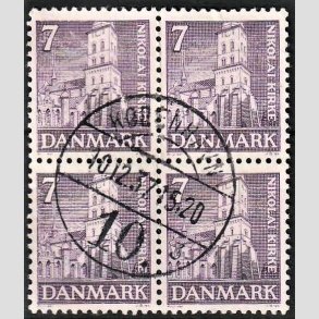 FRIMRKER DANMARK | 1936 - AFA 230 - Reformationen - 7 re violet i 4-blok - Pragt Stemplet