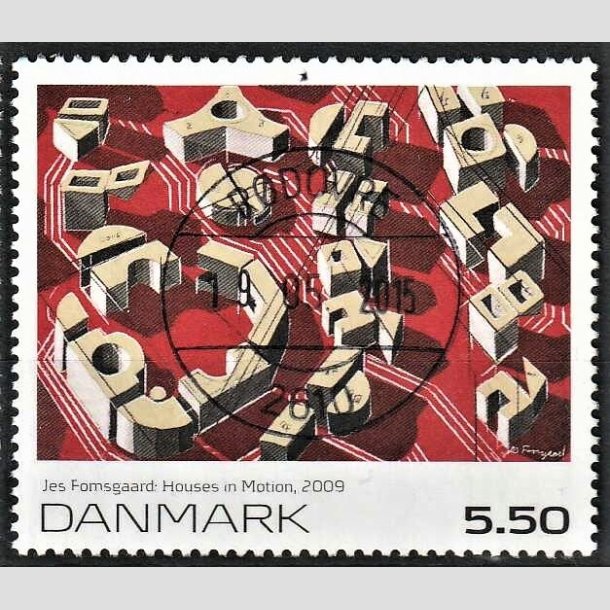 FRIMRKER DANMARK | 2009 - AFA 1589 - Frimrkekunst - 5,50 Kr. flerfarvet - Pragt Stemplet Rdovre