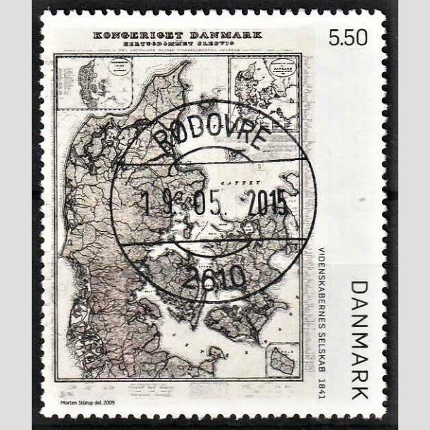 FRIMRKER DANMARK | 2009 - AFA 1585 - Danmarkskort - 5,50 Kr. flerfarvet - Pragt Stemplet Rdovre
