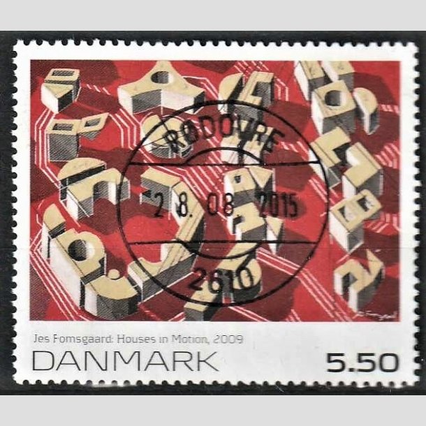 FRIMRKER DANMARK | 2009 - AFA 1589 - Frimrkekunst - 5,50 Kr. flerfarvet - Pragt Stemplet Rdovre