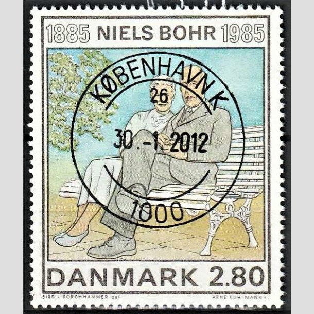 FRIMRKER DANMARK | 1985 - AFA 842 - Niels Bohr - 2,80 Kr. flerfarvet - Pragt Stemplet