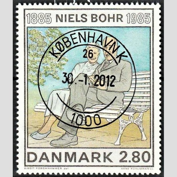 FRIMRKER DANMARK | 1985 - AFA 842 - Niels Bohr - 2,80 Kr. flerfarvet - Pragt Stemplet