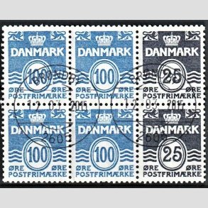 FRIM�RKER DANMARK | 1990 - AFA HS 15 - H�ftesammentryk - Dobbeltstribe - Pragt Stemplet