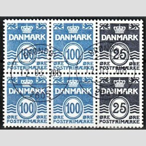 FRIM�RKER DANMARK | 1990 - AFA HS 15 - H�ftesammentryk - Dobbeltstribe - Pragt Stemplet