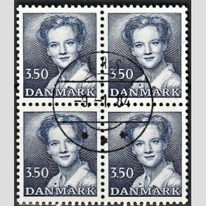 FRIMRKER DANMARK | 1983 - AFA 776 - Dronning Margrethe - 3,50 Kr. bl i 4-blok - Pragt Stemplet rs