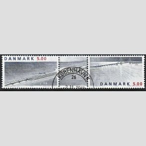 FRIM�RKER DANMARK | 1998 - AFA 1174-75 - Sammentryk med vignet - 5,00 Kr. flerfarvet - Pragt Stemplet