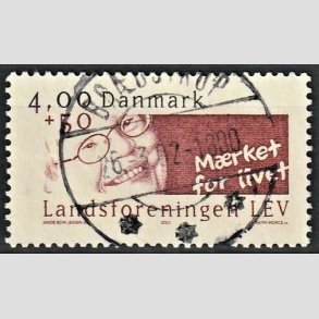 FRIMRKER DANMARK | 2002 - AFA 1314 - LEV - 4,00 Kr. + 50 re rd/sort - Pragt Stemplet Brdstrup