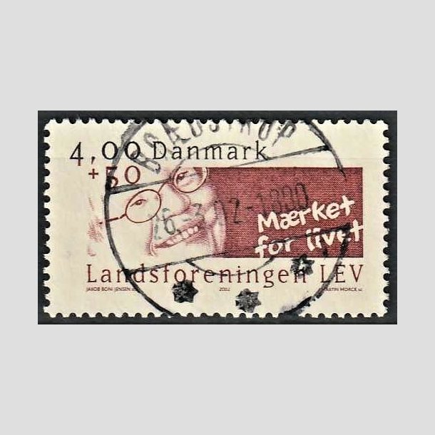 FRIMRKER DANMARK | 2002 - AFA 1314 - LEV - 4,00 Kr. + 50 re rd/sort - Pragt Stemplet Brdstrup