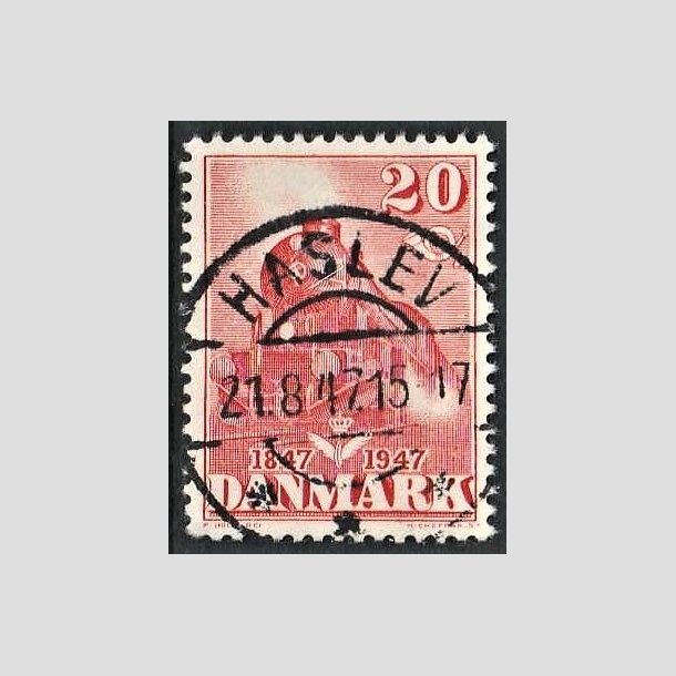 FRIMRKER DANMARK | 1947 - AFA 303 - Danske jernbane 100 r - 20 re rd - Lux Stemplet Haslev