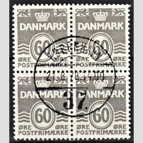 FRIMRKER DANMARK | 1978 - AFA 652 - Blgelinie 60 re gr i 4-blok - Pragt Stemplet 