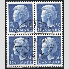FRIMRKER DANMARK | 1978 - AFA 654 - Dronning Margrethe - 150 re bl i 4-blok - Lux Stemplet