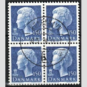 FRIMRKER DANMARK | 1978 - AFA 654 - Dronning Margrethe - 150 re bl i 4-blok - Lux Stemplet