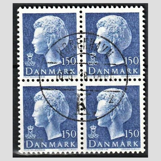 FRIMRKER DANMARK | 1978 - AFA 654 - Dronning Margrethe - 150 re bl i 4-blok - Lux Stemplet