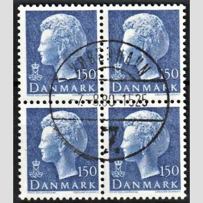 FRIMRKER DANMARK | 1978 - AFA 654 - Dronning Margrethe - 150 re bl i 4-blok - Lux Stemplet