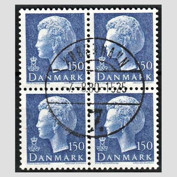 FRIMRKER DANMARK | 1978 - AFA 654 - Dronning Margrethe - 150 re bl i 4-blok - Lux Stemplet