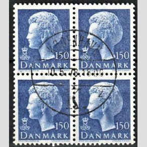 FRIMRKER DANMARK | 1978 - AFA 654 - Dronning Margrethe - 150 re bl i 4-blok - Lux Stemplet