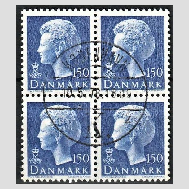 FRIMRKER DANMARK | 1978 - AFA 654 - Dronning Margrethe - 150 re bl i 4-blok - Lux Stemplet