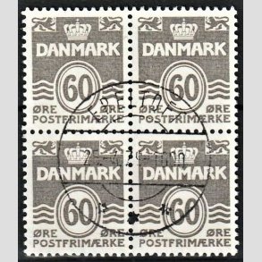 FRIMRKER DANMARK | 1978 - AFA 652 - Blgelinie 60 re gr i 4-blok - Pragt Stemplet 