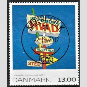 FRIMRKER DANMARK | 2011 - AFA 1651E - Frimrkekunst 15 - 13,00 Kr. flerfarvet - Lux Stemplet