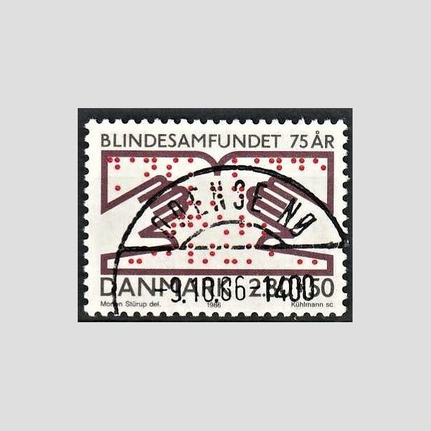 FRIMRKER DANMARK | 1986 - AFA 853 - Dansk Blindesamfund 75 r. - 2,80 Kr. + 50 re flerfarvet - Pragt Stemplet