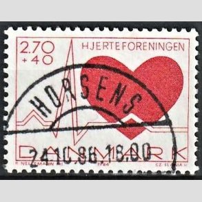 FRIMRKER DANMARK | 1984 - AFA 808 - Hjerteforeningen - 2,70 Kr. + 40 re rd - Pragt Stemplet Horsens