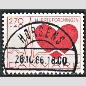 FRIMRKER DANMARK | 1984 - AFA 808 - Hjerteforeningen - 2,70 Kr. + 40 re rd - Pragt Stemplet Horsens