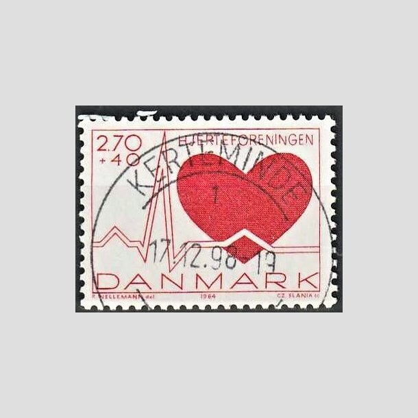 FRIMRKER DANMARK | 1984 - AFA 808 - Hjerteforeningen - 2,70 Kr. + 40 re rd - Pragt Stemplet Kerteminde