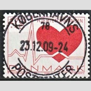 FRIMRKER DANMARK | 1984 - AFA 808 - Hjerteforeningen - 2,70 Kr. + 40 re rd - Pragt Stemplet 