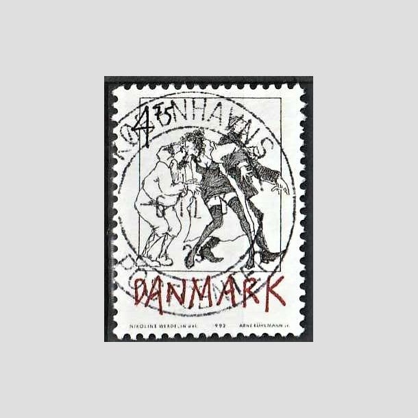 FRIMRKER DANMARK | 1992 - AFA 1030 - Danske tegneseriefigurer - 4,75 Kr. sort/rd - Pragt Stemplet