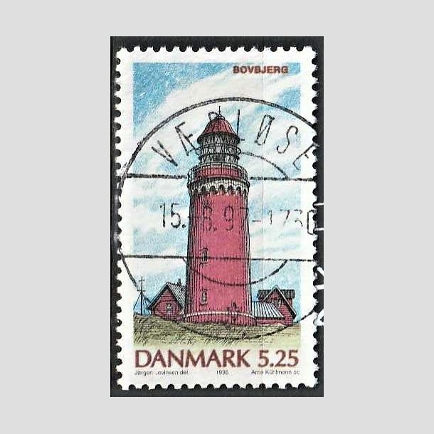 FRIMRKER DANMARK | 1996 - AFA 1126 - Danske Fyrtrne - 5,25 Kr. flerfarvet - Pragt Stemplet Vrlse