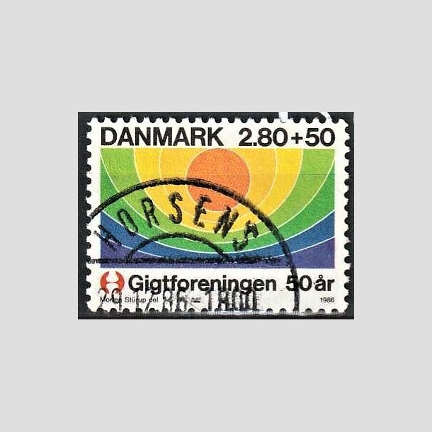 FRIMRKER DANMARK | 1986 - AFA 855 - Gigtforeningen 50 r - 2,80 Kr. + 50 re flerfarvet - Lux Stemplet Horsens