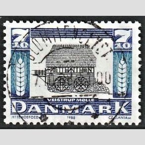 FRIM�RKER DANMARK | 1988 - AFA 920 - Gamle m�ller - 7,10 Kr. m�rkbl�/bl�/sort - Pragt Stemplet Blommenslyst