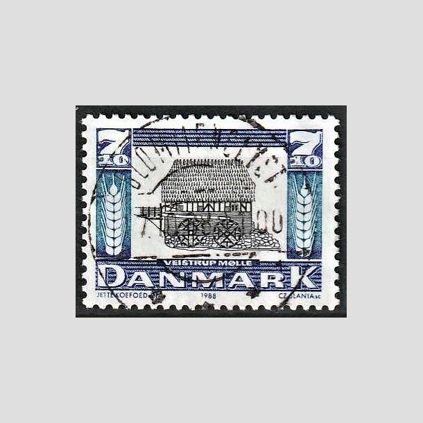 FRIMRKER DANMARK | 1988 - AFA 920 - Gamle mller - 7,10 Kr. mrkbl/bl/sort - Pragt Stemplet Blommenslyst