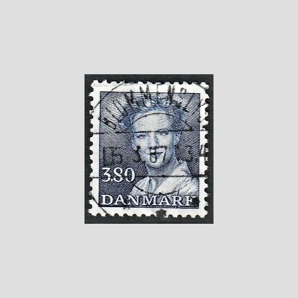 FRIMRKER DANMARK | 1985 - AFA 822 - Dronning Margrethe - 3,80 Kr. bl - Pragt Stemplet