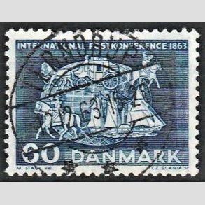 FRIM�RKER DANMARK | 1963 - AFA 417 - Postkonference - 60 �re bl� - Pragt Stemplet 