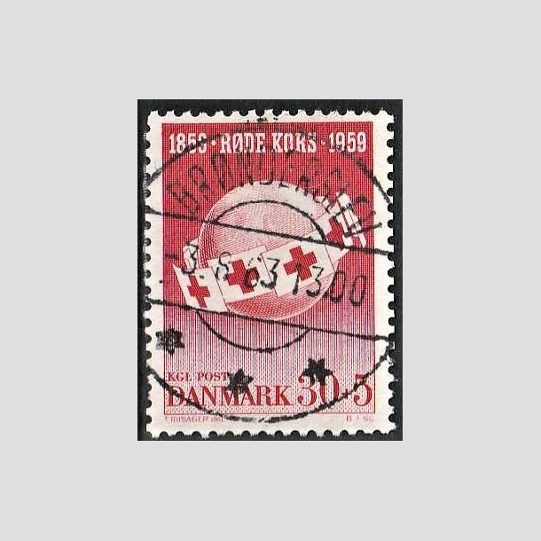 FRIMRKER DANMARK | 1959 - AFA 378 - Rde Kors - 30 + 5 re rd - Pragt Stemplet Brnderslev