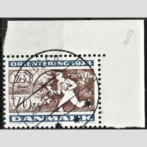 FRIM�RKER DANMARK | 1974 - AFA 575 - Orienteringsl�b WM - 70 �re flerfarvet - Pragt Stemplet