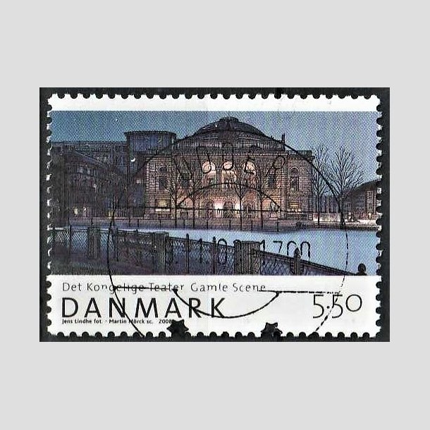 FRIMRKER DANMARK | 2008 - AFA 1526 - Den danske nationalscene - 5,50 Kr. gamle scene - Pragt Stemplet