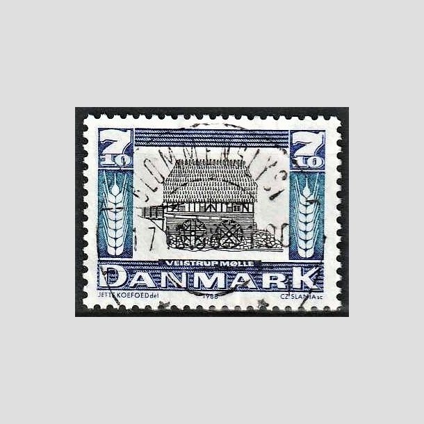 FRIMRKER DANMARK | 1988 - AFA 920 - Gamle mller - 7,10 Kr. mrkbl/bl/sort - Pragt Stemplet Blommenslyst